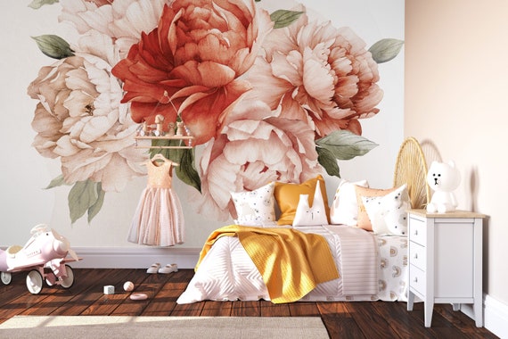 Buy Peonia Wall Mural Floral Wallpaper Boho Peony Wallpaper Online in India  - Etsy