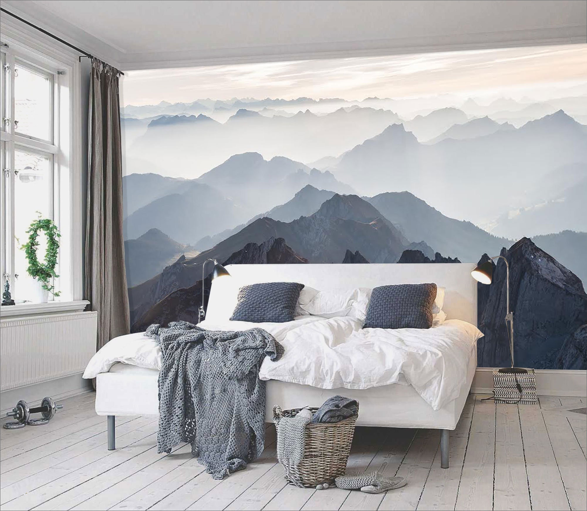 Mystical Mountains Mural Misty Mountain Shadow Hazy picture