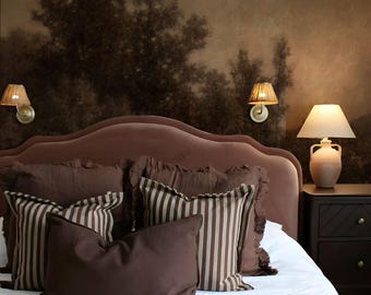 Moody Landscape Wallpaper, Dark Scenic Mural Wallpaper, Vintage Scenic Wall Mural, Classic Style Mural Wallpaper, K336