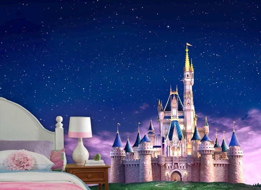 Disney Castle Wall mural Vinyl Mural Wallpaper Wall décor Etsy