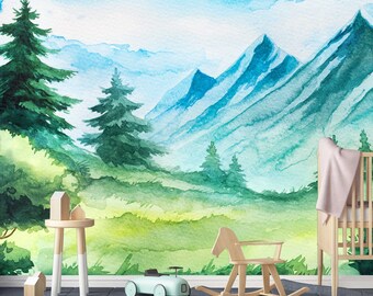 Stampa Su Tela 3 Pezzi - Quadro Moderno Albero Montagna - Decorazione Da Parete 30x40cm