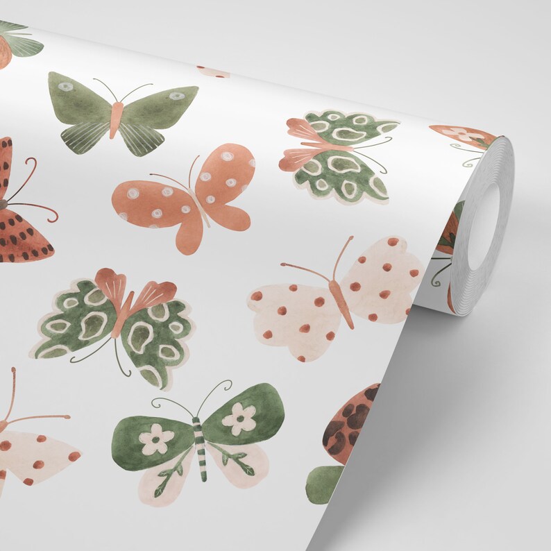 Butterfly Wall Mural, Watercolor Butterflies and Moths Wallpaper ...