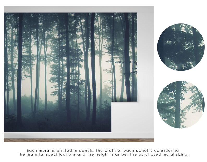 Dreamy Misty Forest Wall Mural Misty Forests Mural Forest Etsy