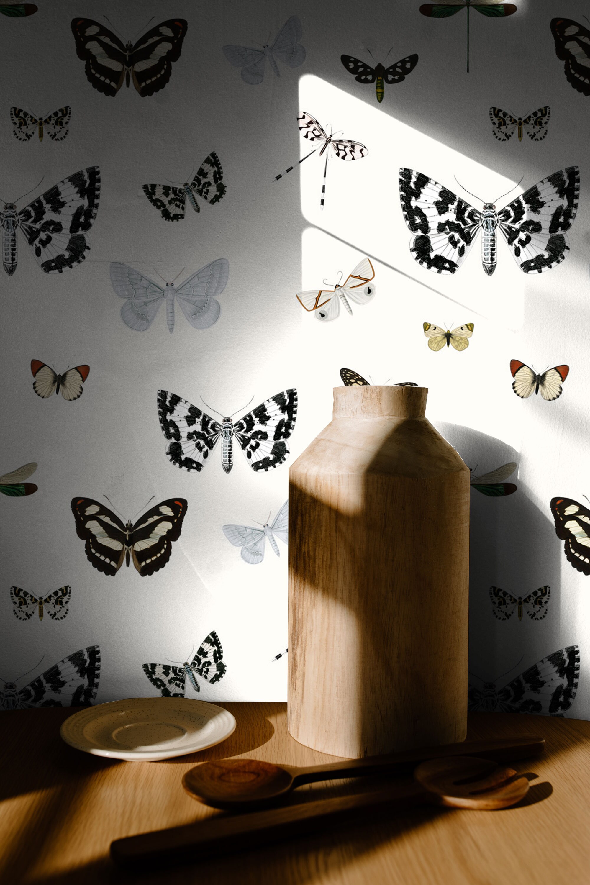 Vintage Butterflies and Moths Wall Mural, Butterfly Wall Mural, Vintage ...