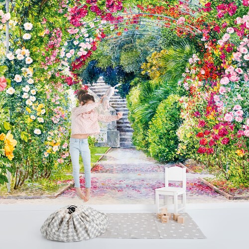The Secret Garden Wallpaper Floral Garden Wall Mural - Etsy The Secret Garden Wallpaper Floral Garden Wall Mural - Etsy