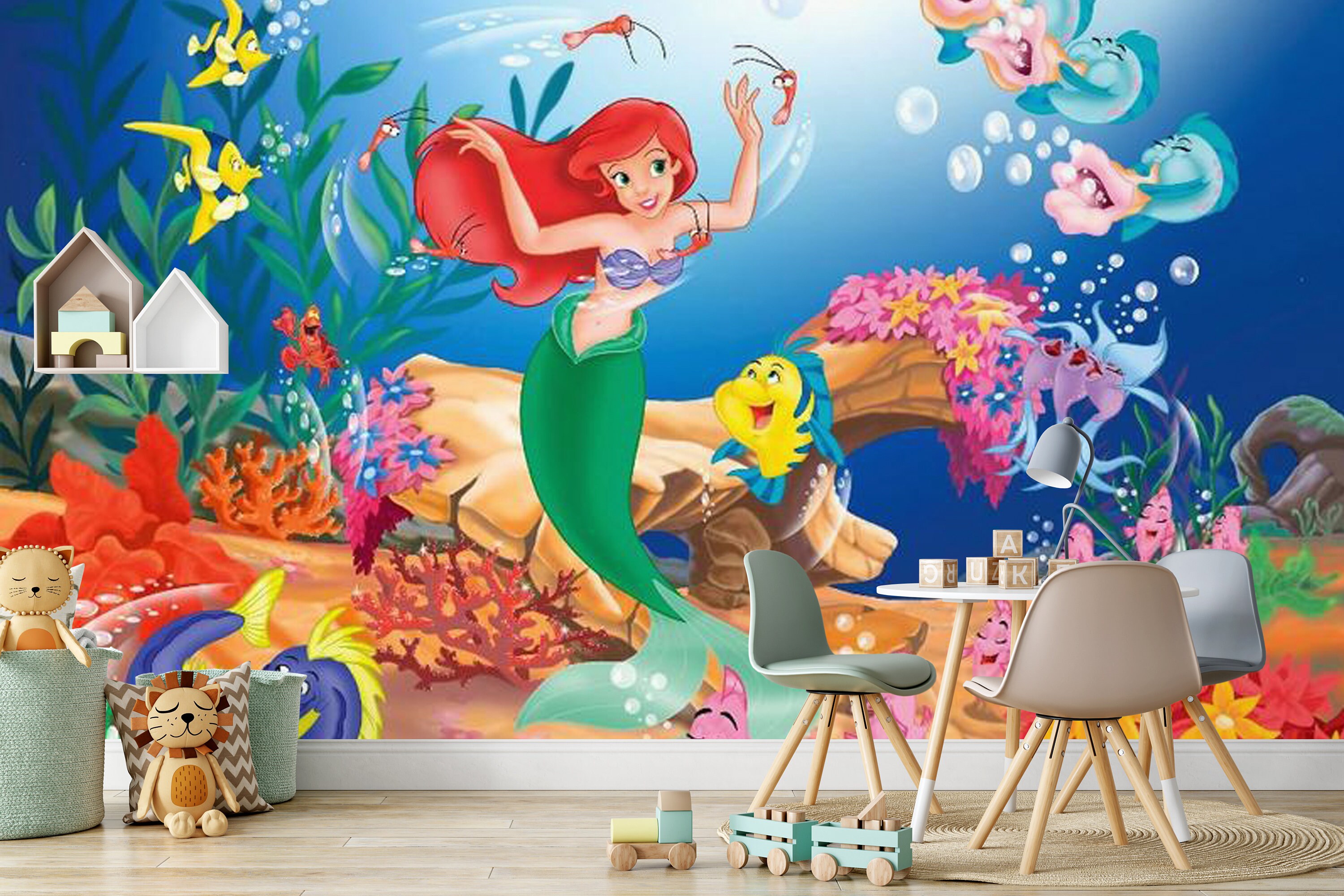 The Little Mermaid 2 Wall Mural The Little Mermaid Wall Etsy Images, Photos, Reviews