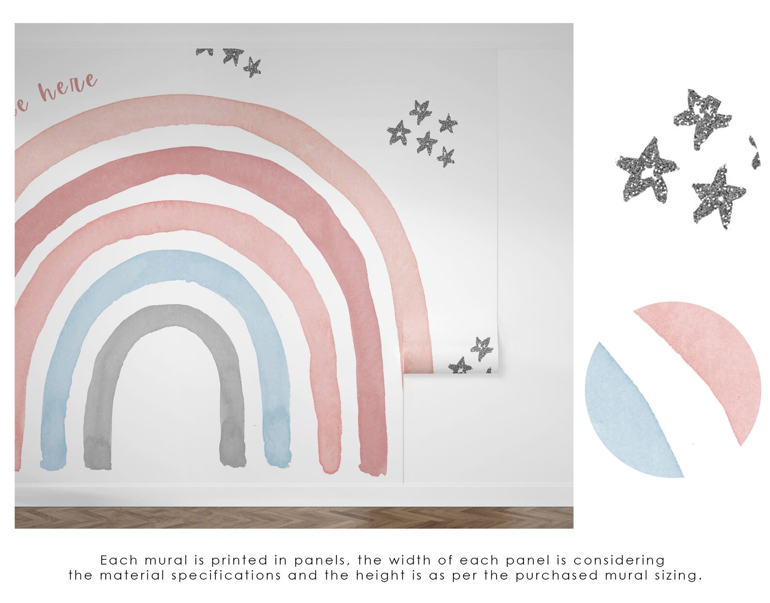 Watercolor Rainbow Wall Mural Watercolor Rainbow Wallpaper Etsy