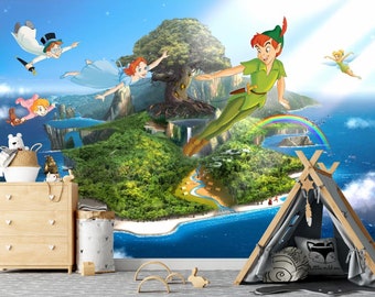Peter Pan Wallpaper Etsy