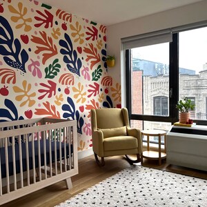 Ode a Matisse Murale murale, Murale murale Henri Matisse, Carta da parati Matisse Cut-outs, Carta da parati Art Collage, Arredamento per camerette e camerette, Arte murale