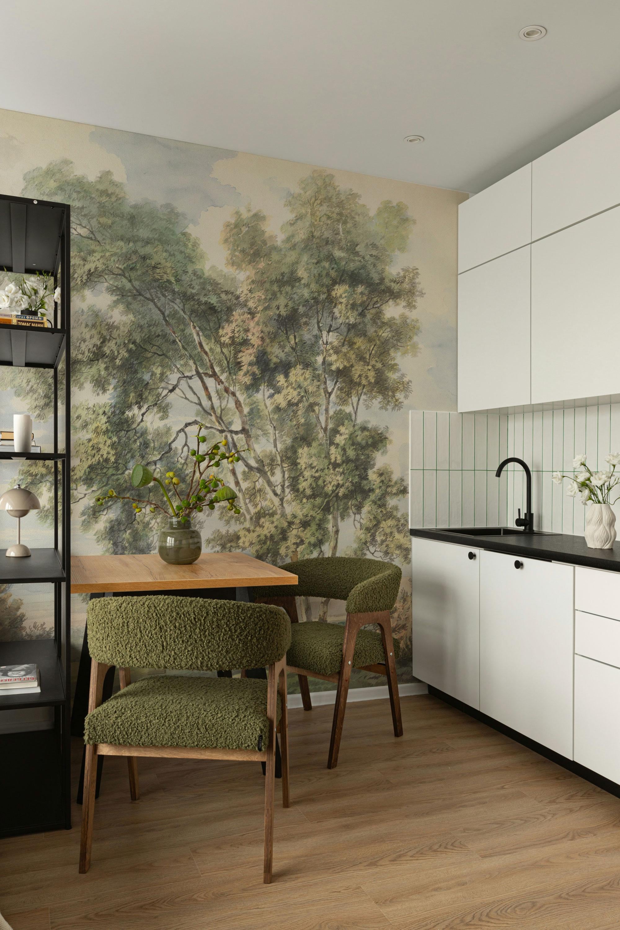 Timeless Scenic Wall Mural, Vintage Landscape Wallpaper Mural, Scenic ...