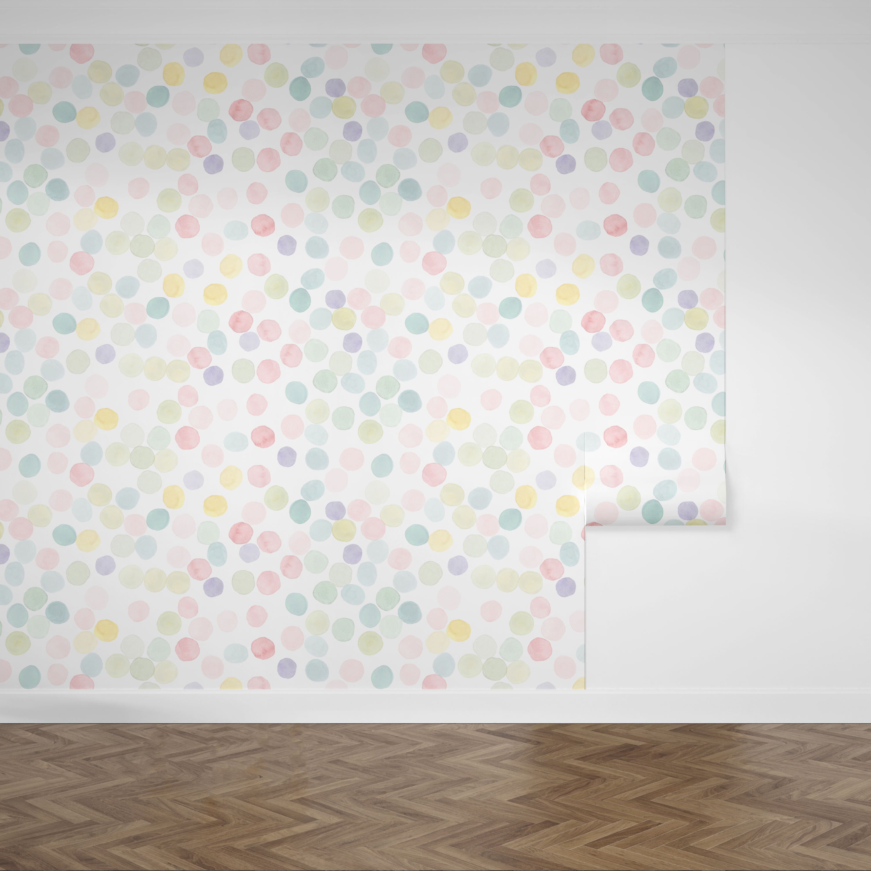 Watercolor Rainbow Dots Wall Mural Rainbow Spots Wallpaper - Etsy