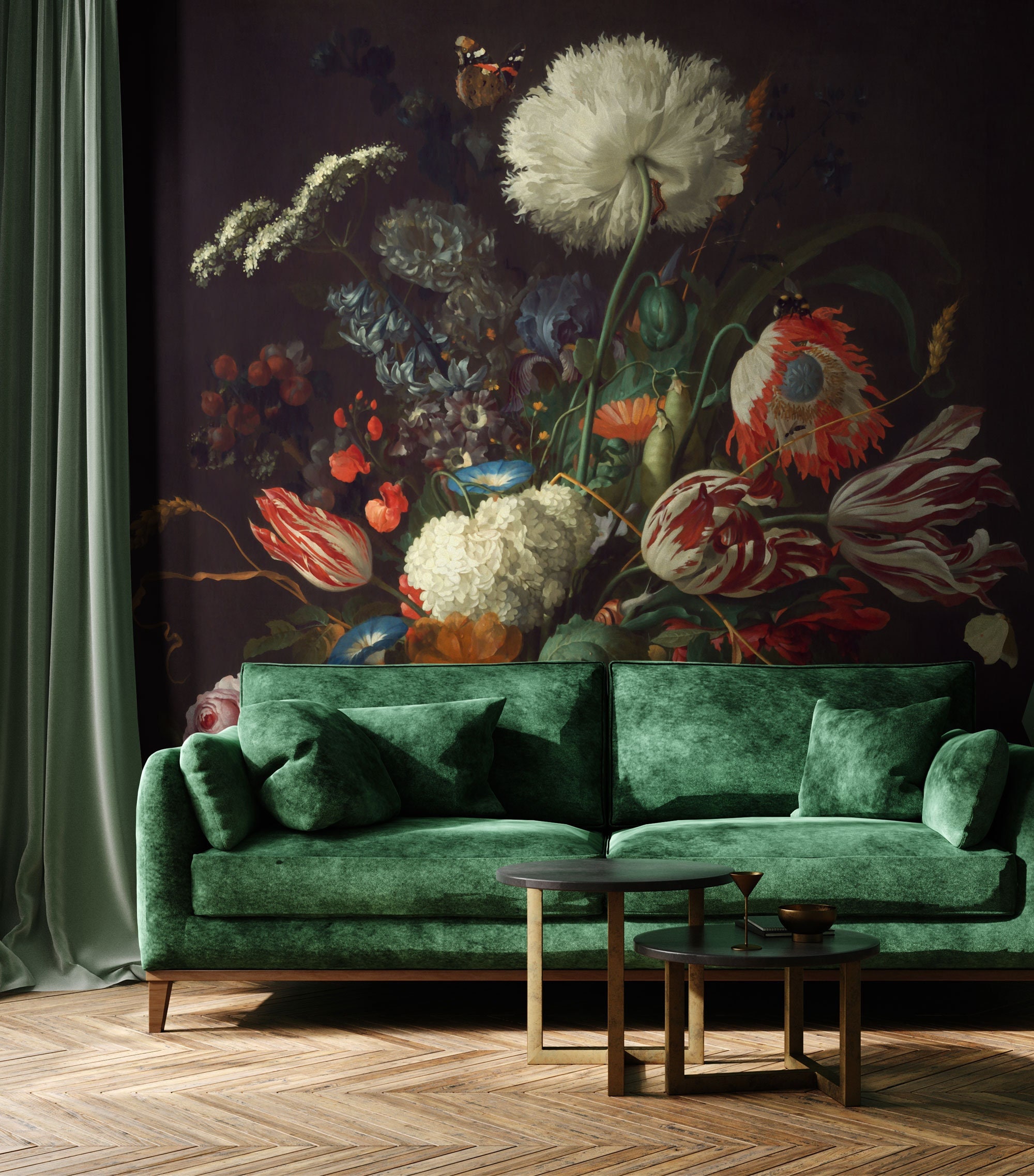 Still Life Flowers Wall Mural Vintage Dark Floral Wallpaper - Etsy Still Life Flowers Wall Mural Vintage Dark Floral Wallpaper - Etsy