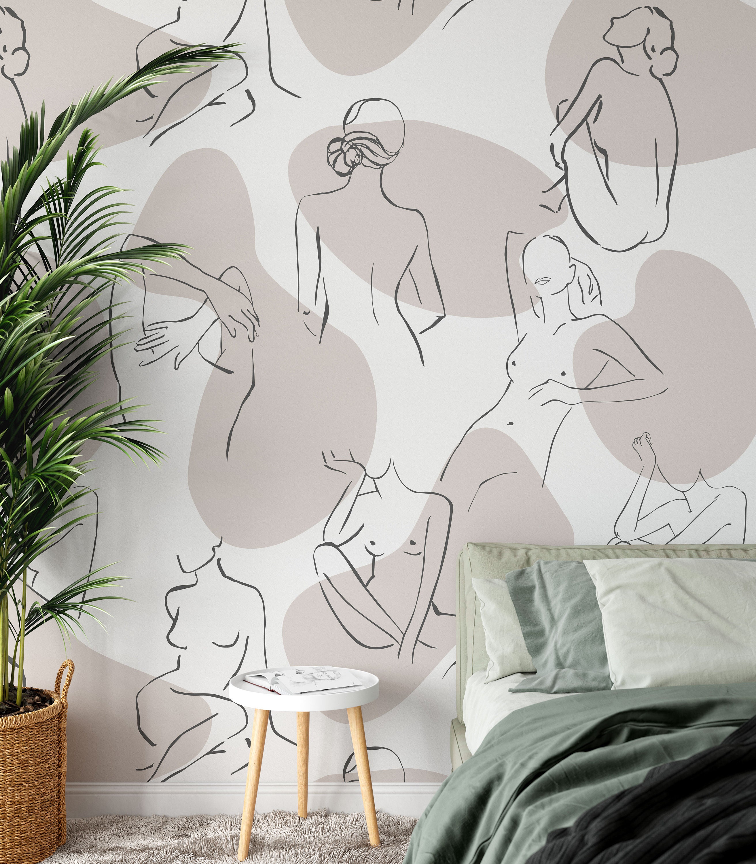 The Female Body Wall Mural Minimalist Wallpaper Nude Line - Etsy Ireland The Female Body Wall Mural Minimalist Wallpaper Nude Line - Etsy Ireland