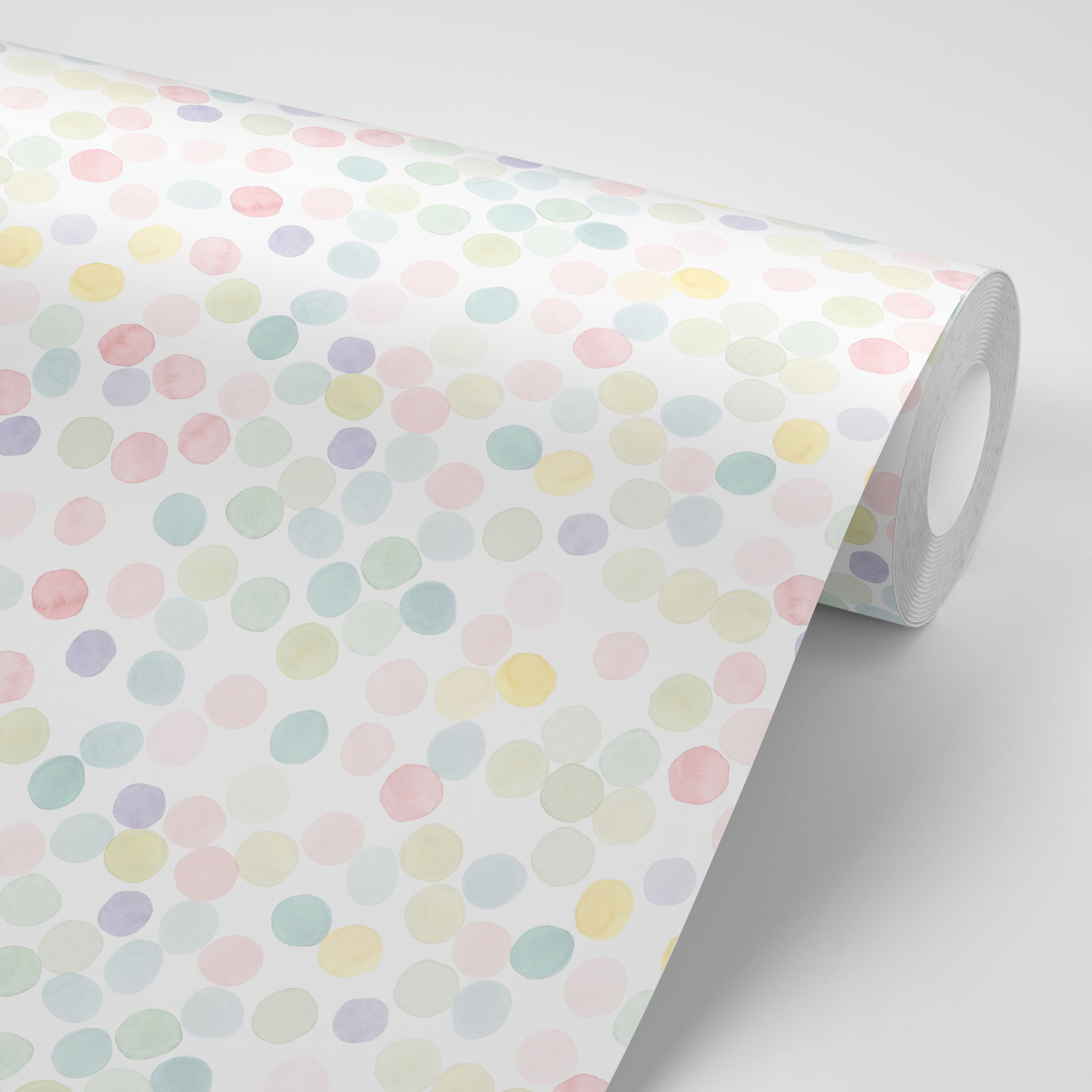 Watercolor Rainbow Dots Wall Mural Rainbow Spots Wallpaper - Etsy
