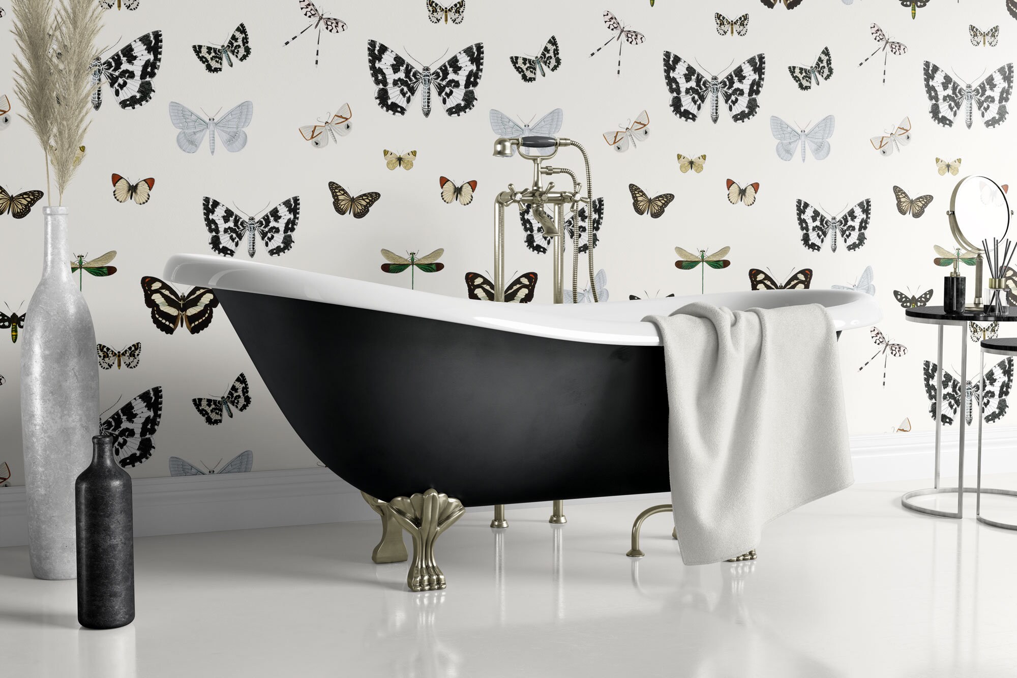 Vintage Butterflies and Moths Wall Mural, Butterfly Wall Mural, Vintage ...