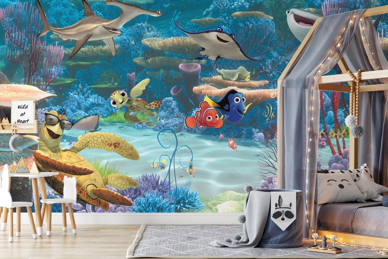 Clownfish Wallpaper Nursery Wall D U00e9cor Nemo And Dory Wall Mural Finding Nemo Wall Mural Simba Wallpaper Sea Bottom Wallpaper Wall Art Home Decor Wall Decor Myriam Com Tn