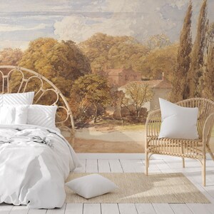 Vintage Ländliche Landschaft 2 Wand wandbild, szenische Wand wandbild, Vintage ländliche Tapete, Wand dekor, Kinderzimmer und Raum Dekor, Wandkunst