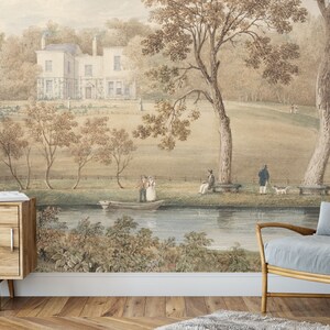 Vintage Scenic Wall Mural, Scenic Wall Mural, Vintage Landscape ...