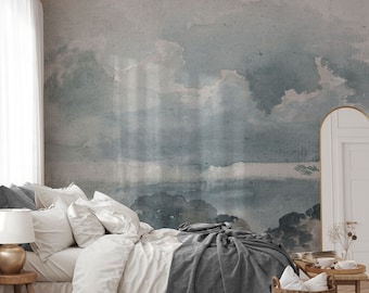 Vintage Sky Study Wall Mural, Clouds Wall Mural, Vintage  Scenic Wallpaper, Wall décor, Nursery and room décor, Wall art