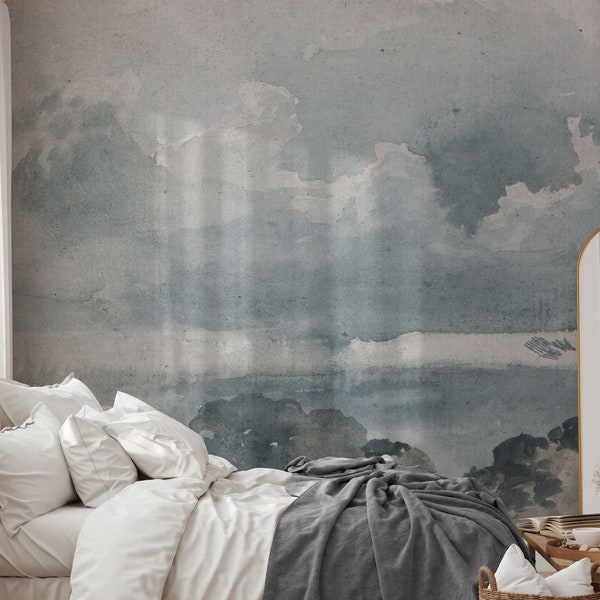 Vintage Sky Study Wall Mural, Clouds Wall Mural, Vintage  Scenic Wallpaper, Wall décor, Nursery and room décor, Wall art