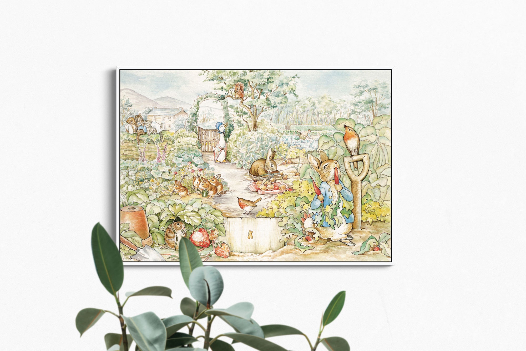 Peter the Rabbit Wall Mural, Fairytale Wall Mural, Fairy Garden ...