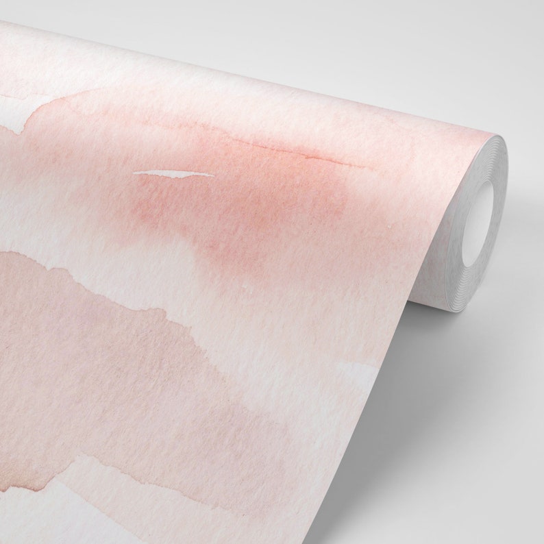 Blush Wall Mural Abstract Watercolor Wallpaper Watercolor - Etsy