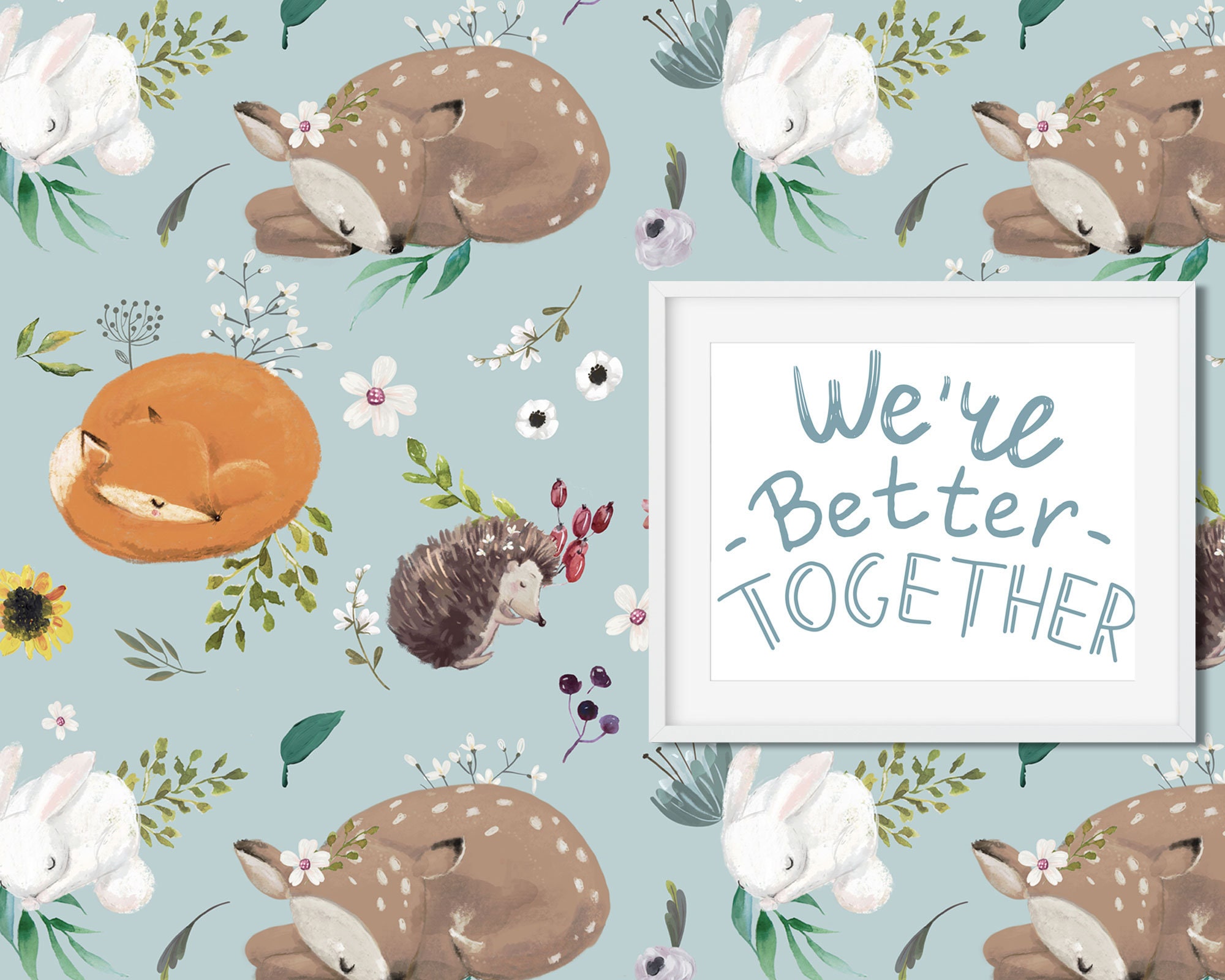 We Are Better Together Wallpaper Forest Walk Wall Mural Into - Etsy