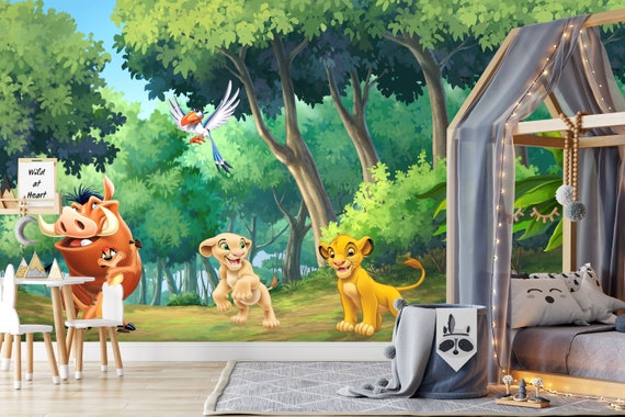 Simba Wall Mural The Lion King Wall Mural Simba Wallpaper Etsy
