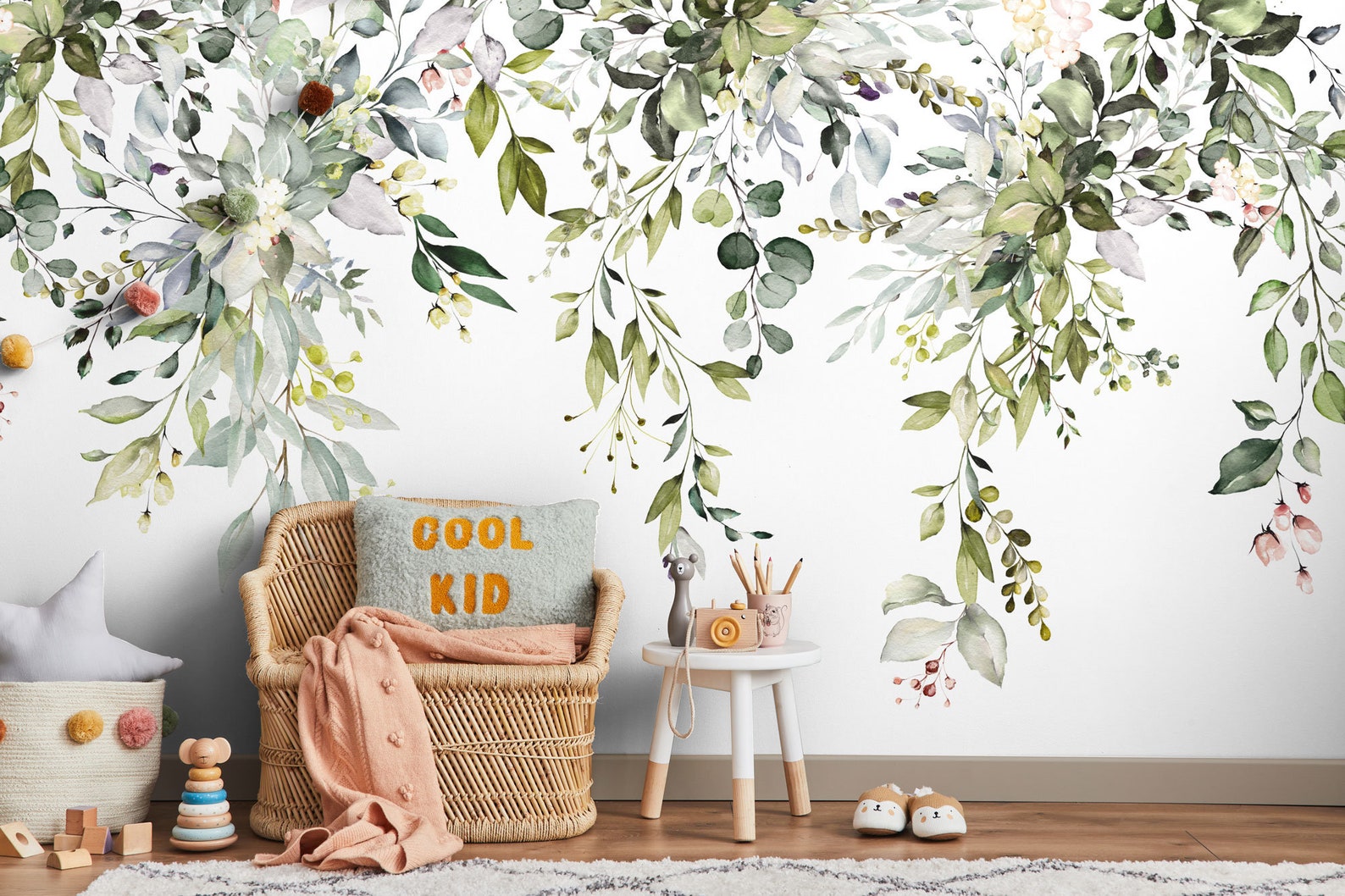 Floral Drop Wall Mural, Hanging Garden Wall Mural, Hanging Garden ...