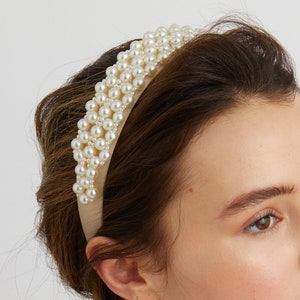 Pearl Headband Vintage Headband Pearl Hair Band Wedding Guest Headband Pearl Hair Accessory Bridesmaid Headband Prom Alice Band Headpiece