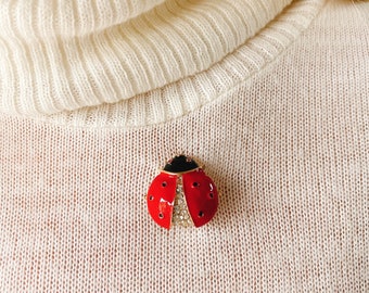 Ladybird Brooch Ladybug Pin Red Brooch Ladybird Pin Ladybug Brooch Enamel Pin Diamante Brooch Crystal Pin Gold Pin Red Brooch Red Pin