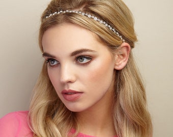 Crystal Headband Crystal Hair Band Rhinestone Headband Silver Head Band Gold Hairband Wedding Headband Wedding Hair Band Elastic Headband