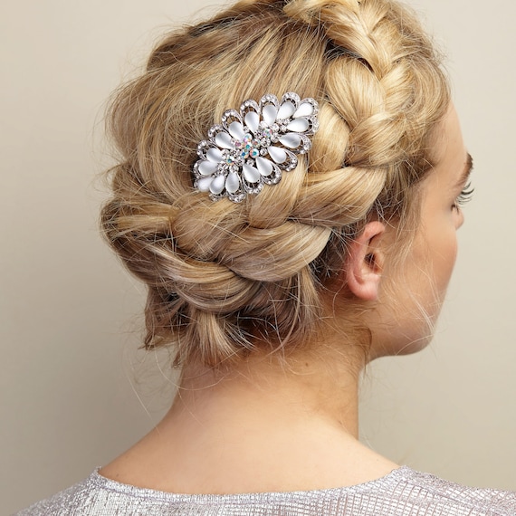 Large silver hair barrette hotsell