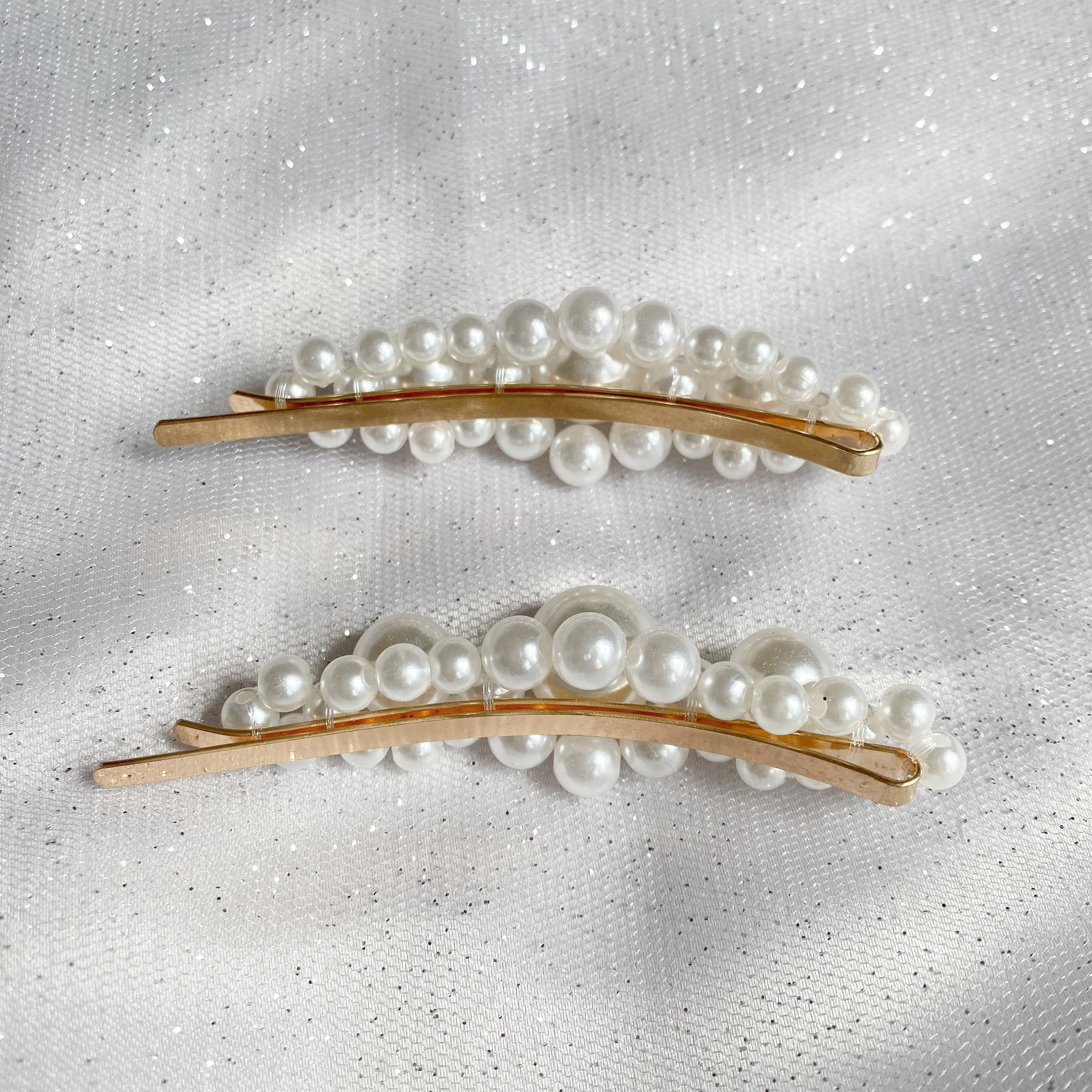 Pearl Hair Clip Set of Two Pearl Hair Grips Large Pearl Hair 