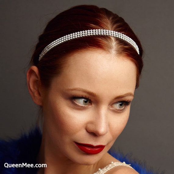 Rhinestone Headband Chain Headband Gold Headband Elastic  display picture 1