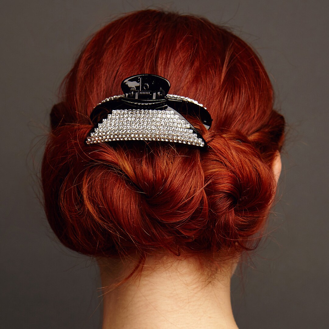 PICKY rhinestone hair clip （BLACK LOGO） Amazon.com : Gjinxi Shiny Rhinestone Snap Hair Clips, 6 Pcs