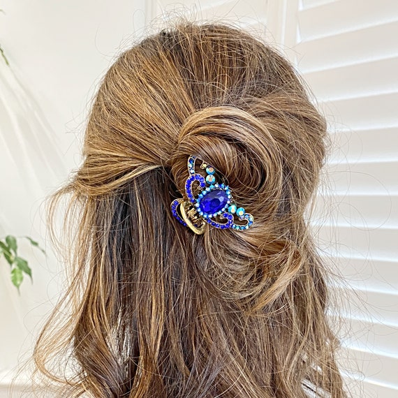 Blue Hair Claw Clip Amazon.com : Kitiin Blue Hair Claw Clips for Thick/Fine/Thin  main image 3