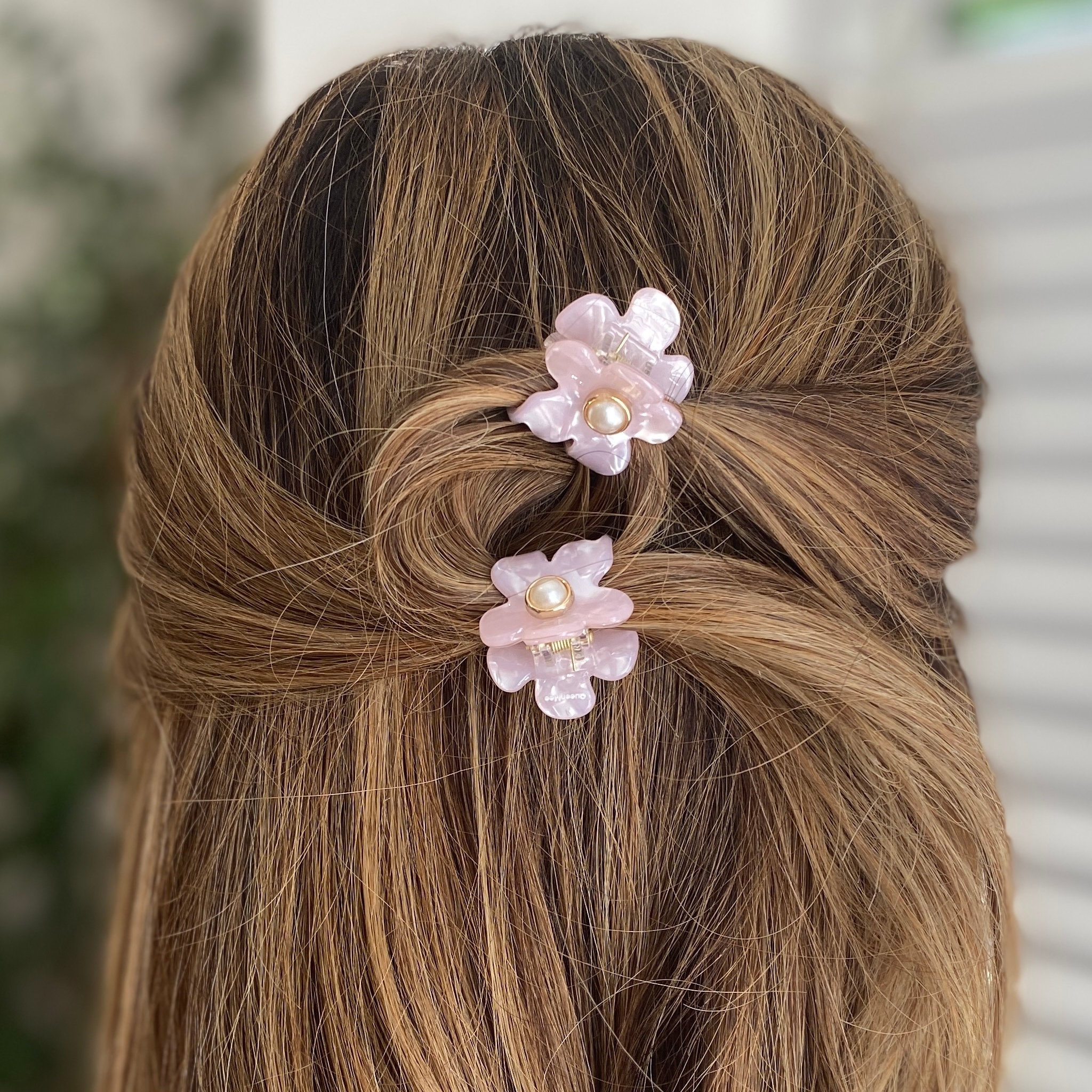 Mini Hair Claw Flower Hair Clip Small Hair Jaw Pearl Hair Claw