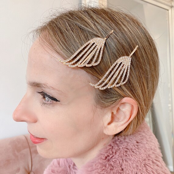 Vintage Hair Clips Art Deco Hair Accessories Set 2 Wedding Hair