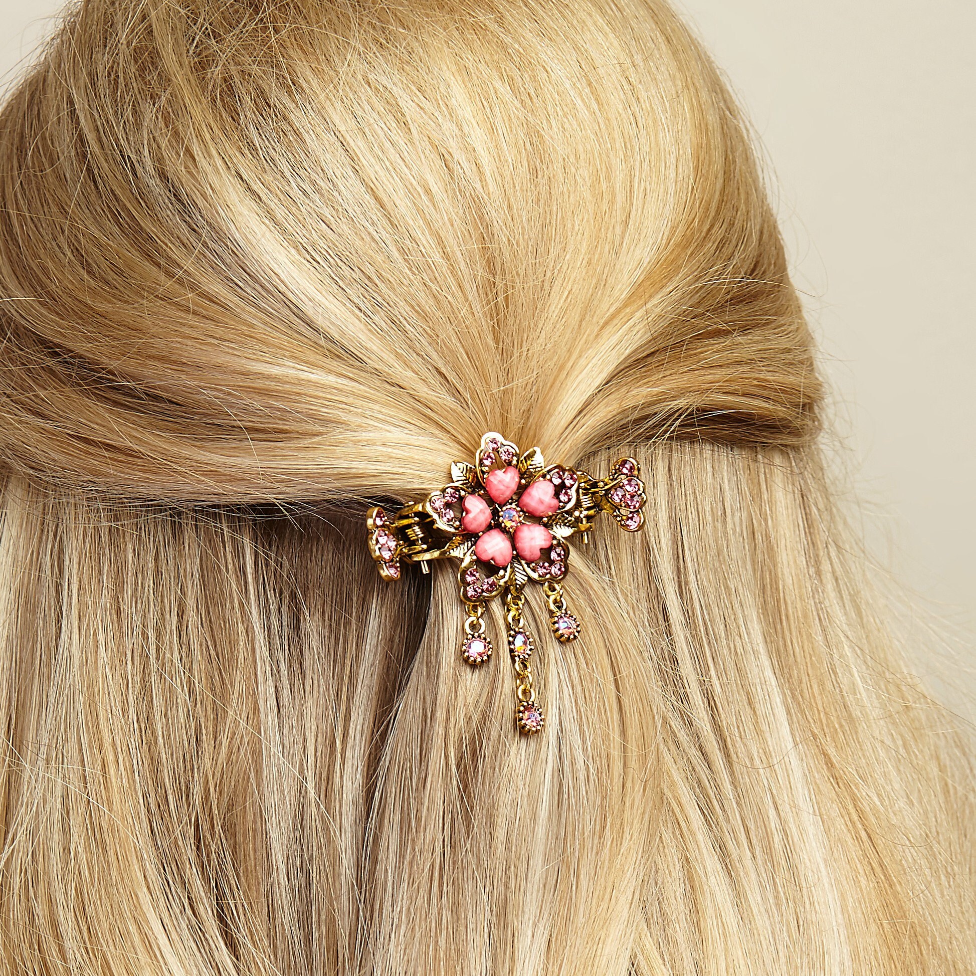 Small Flower Hair Clip Claw Rhinestone Hair Claw Clip Diamante Etsy