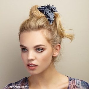 Rhinestone Hair Claw Clip Large Hair Clamp Crystal Hair Clip Claw Diamante Hair Jaw Hair Clasp in Black or Blue for Long Hair or Thick Hair