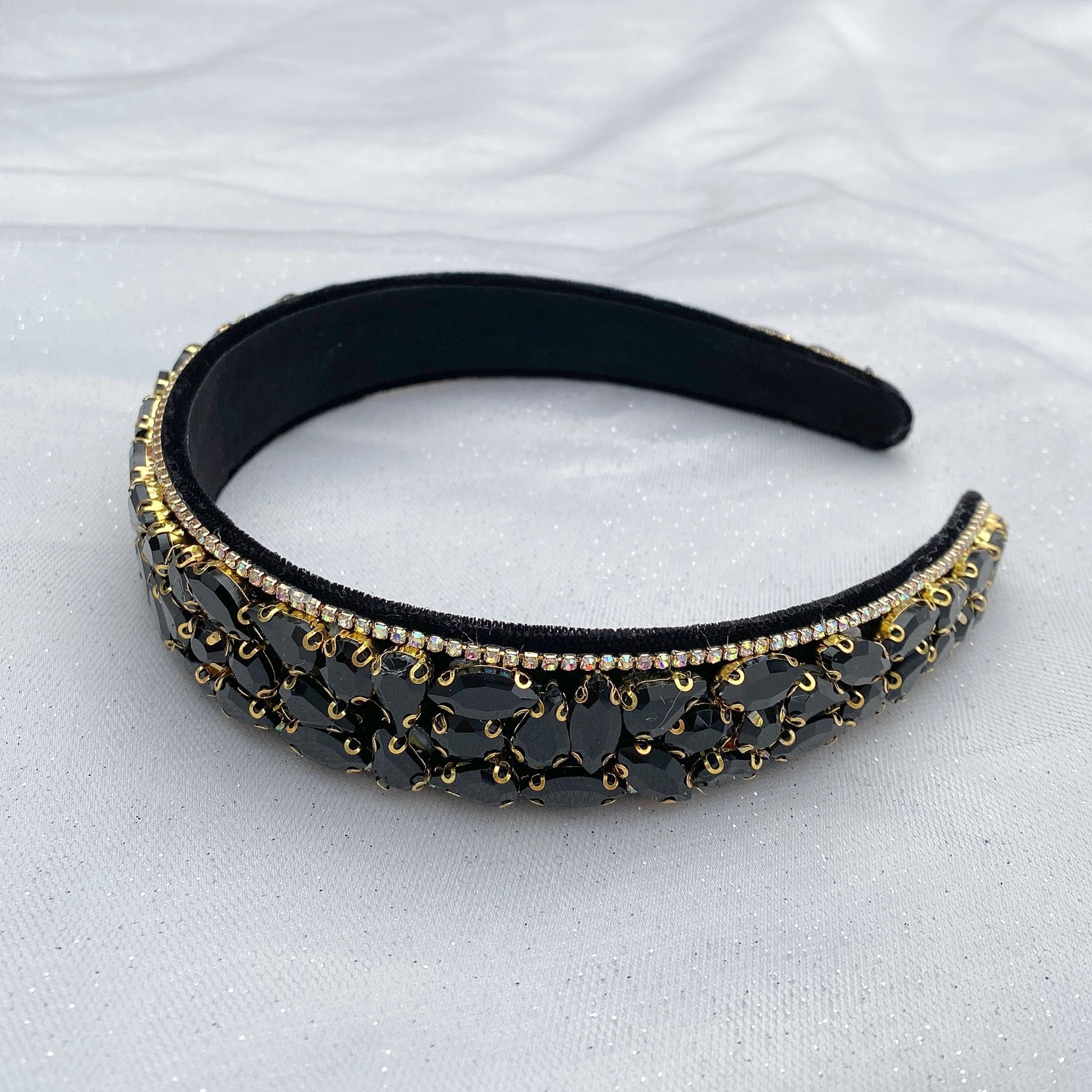 BOSS Black and Gold Headband with Crystals Amazon.com : Sparkly Crystal Bling Fancy Headbands with  main image 3