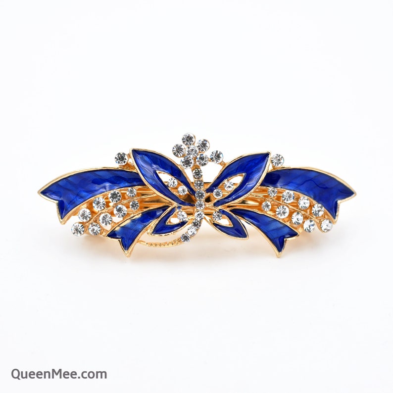 Butterfly Hair Clip Diamante Hairclip Crystal Barrette Large Etsy UK