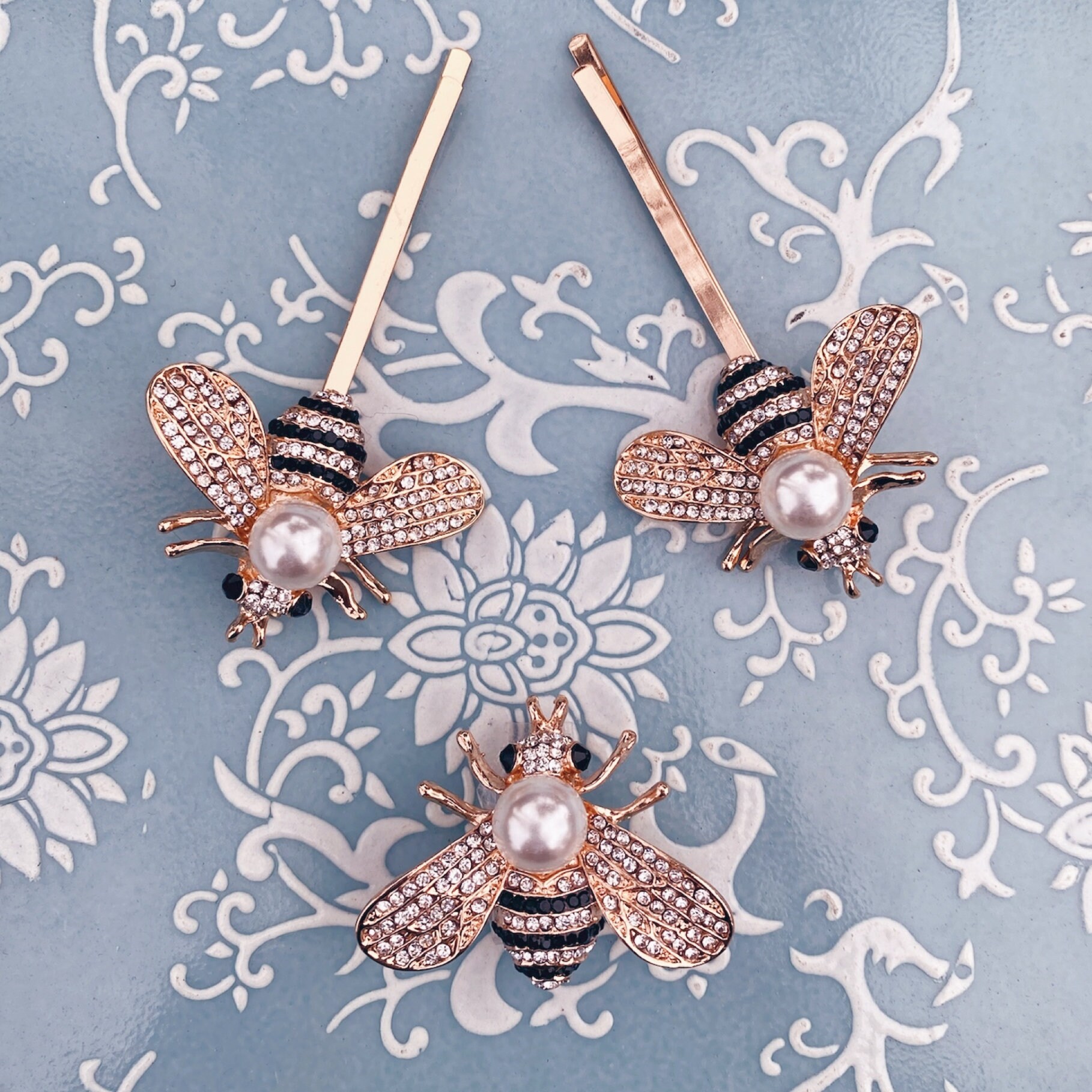 Bee Jewelry Bee Jewellery Set of 2 Gold Hair Clips Gold Hair  display picture 1