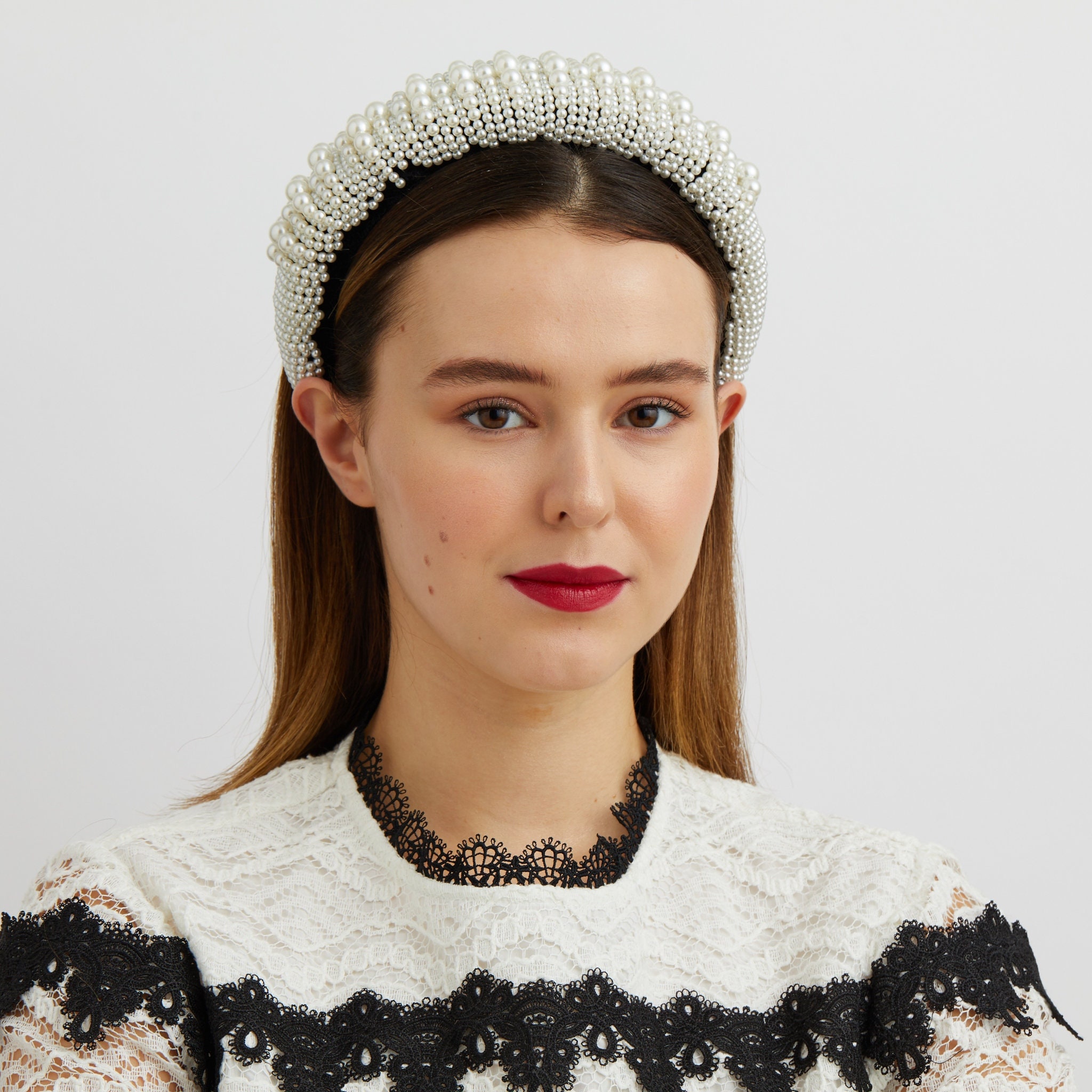 Pearl Headband Wedding Guest Headband Padded Headband Pearl Hair