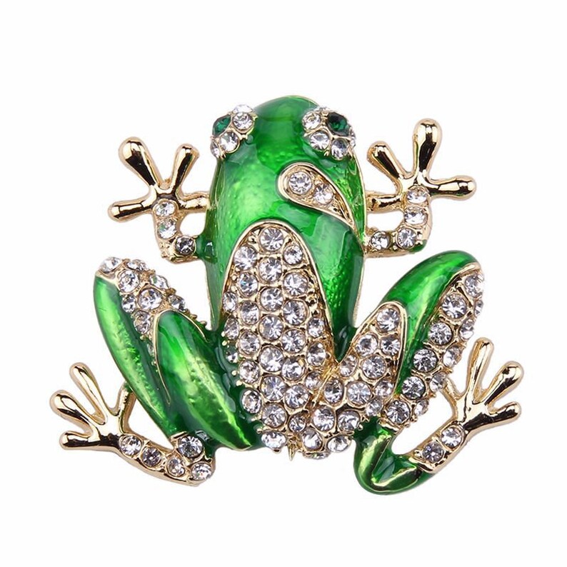 Frog Pin Frog Brooch Green Enamel Pin Vintage Brooch Animal - Etsy