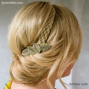 Leaf Hair Clip Gold Hair Clip Silver Hair Clasp Medium Hair Clip Gold Hair Barrette Wedding Hairclip Metallic Hair Grip Leaves Hairclip Fall