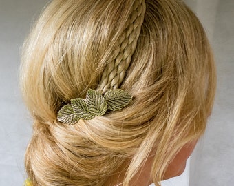 Leaf Hair Clip Gold Hair Clip Silver Hair Clasp Medium Hair Clip Gold Hair Barrette Wedding Hairclip Metallic Hair Grip Leaves Hairclip Fall