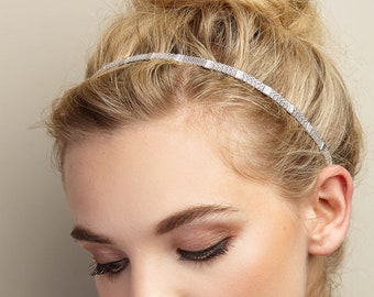 Silver Headband Silver Hair Band Silver Head Chain Headband Silver Headchain Silver Hair Jewellery Hair Jewelry Elasticated Elastic Headband