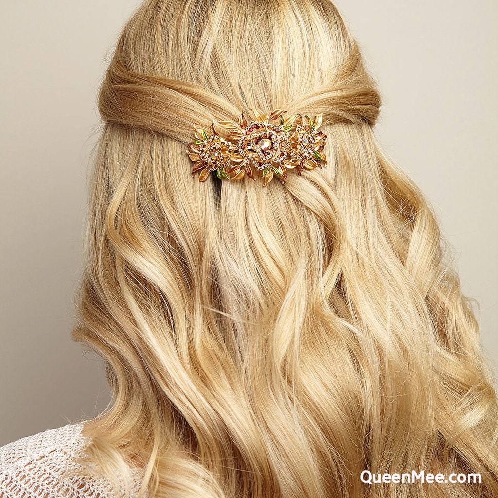 Goledwedy Crystal Flower Bridal Hair Clips - 2 Pack Rhinestone Wedding Hair Clips For Brides | Buy Now With Express International Delivery